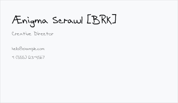 Ænigma Scrawl [BRK] Business Card