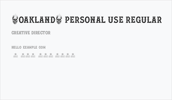 [OAKLAND] PERSONAL USE Regular Business Card