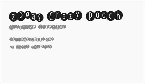 2Peas Crazy Pooch Business Card