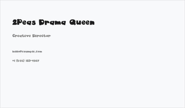 2Peas Drama Queen Business Card