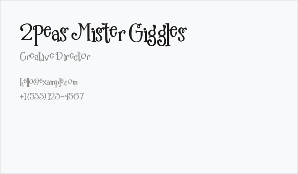 2Peas Mister Giggles Business Card