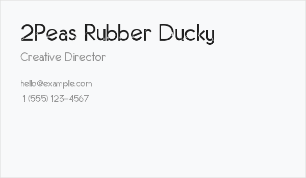 2Peas Rubber Ducky Business Card
