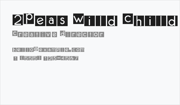 2Peas Wild Child Business Card