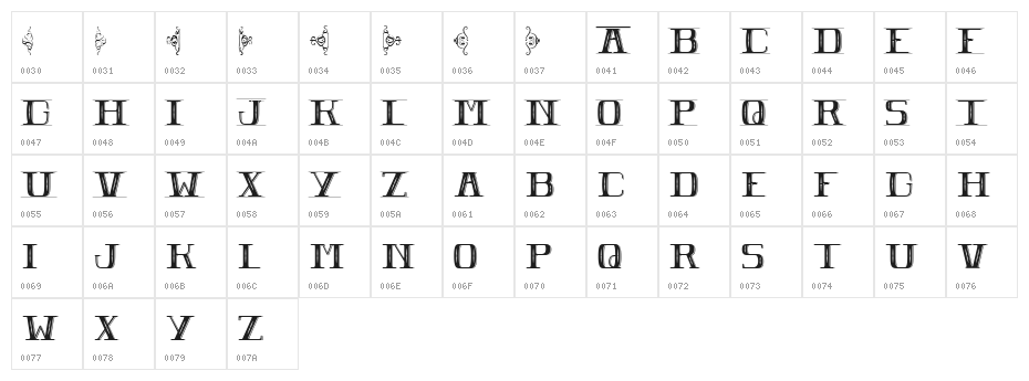 6POMEROLE7 Character Map