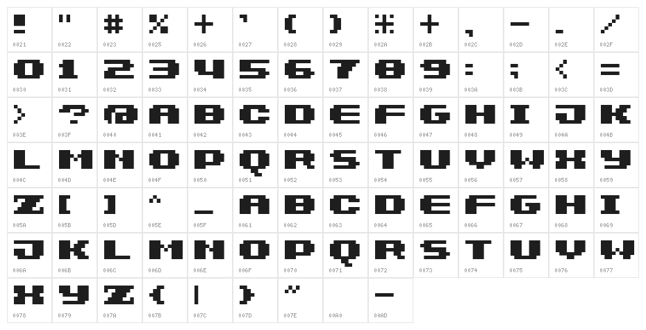 7px3bus Character Map
