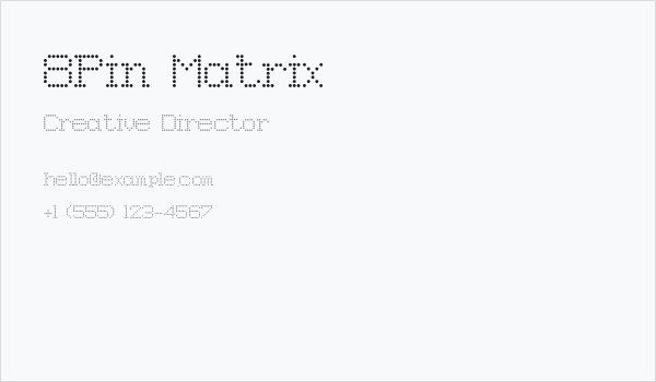 8Pin Matrix Business Card