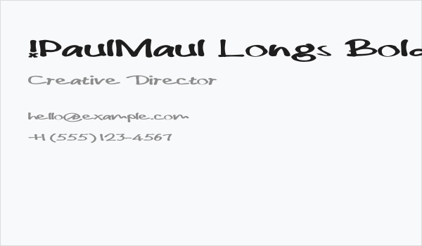 !PaulMaul Longs Bold Business Card