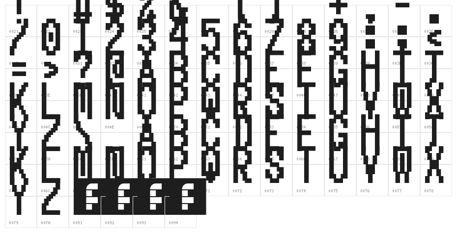 5Recieptprint Regular Character Map