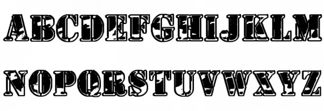 1st Cav II Schriftart Groß