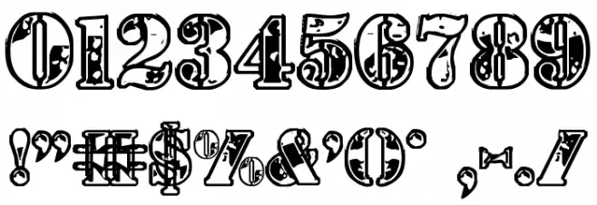 1st Cav Font OTHER CHARS