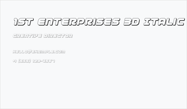 1st Enterprises 3D Italic Business Card