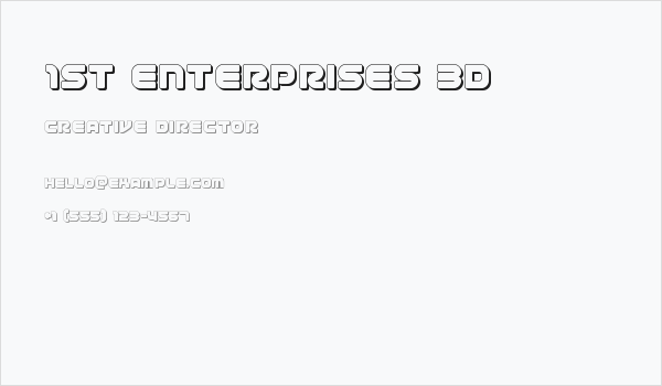 1st Enterprises 3D Business Card