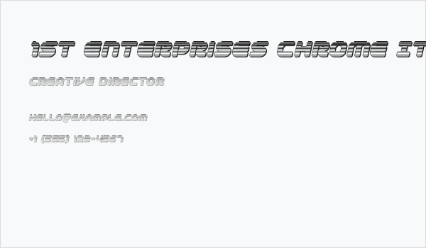 1st Enterprises Chrome Italic Business Card