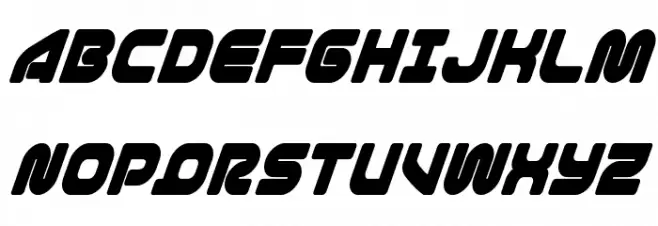 1st Enterprises Condensed Super-Italic 字体 大写