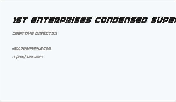 1st Enterprises Condensed Super-Italic Business Card