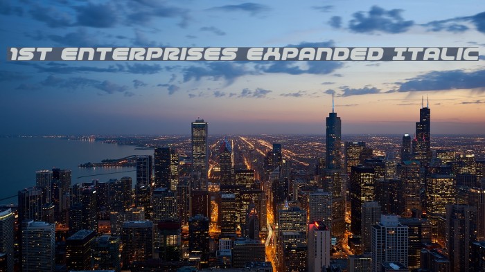 1st Enterprises Expanded Italic フォント examples
