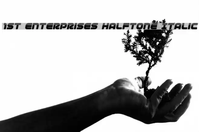 1st Enterprises Halftone Italic Font examples