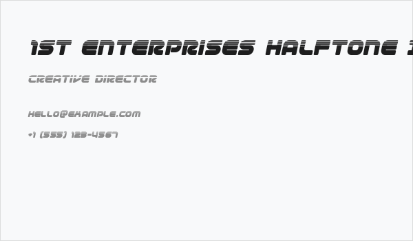 1st Enterprises Halftone Italic Business Card