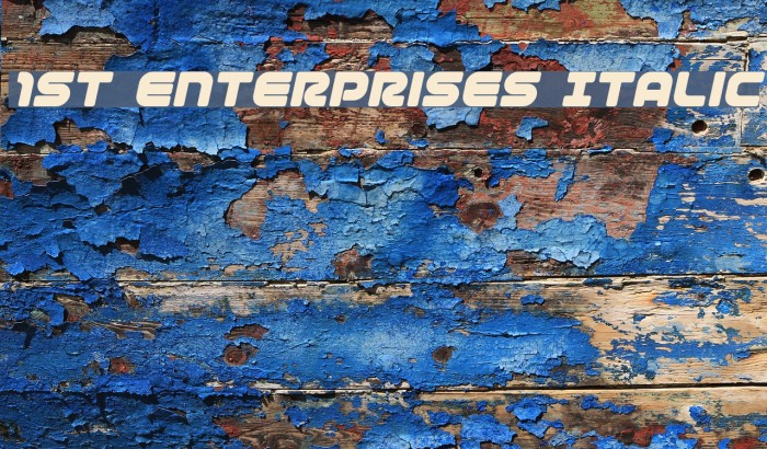 1st Enterprises Italic Font examples