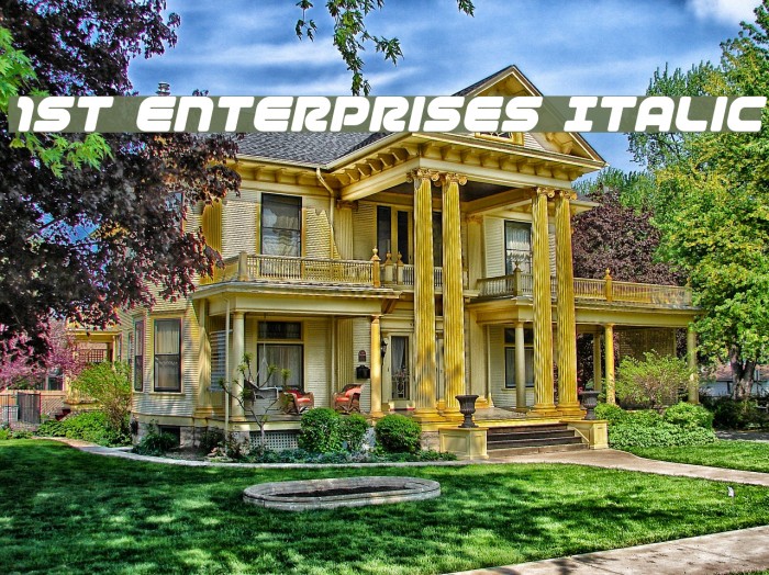 1st Enterprises Italic Font examples
