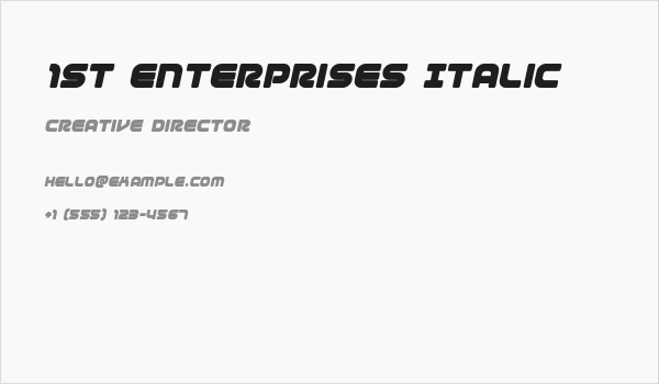 1st Enterprises Italic Business Card