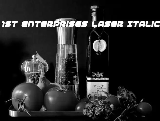 1st Enterprises Laser Italic Font examples