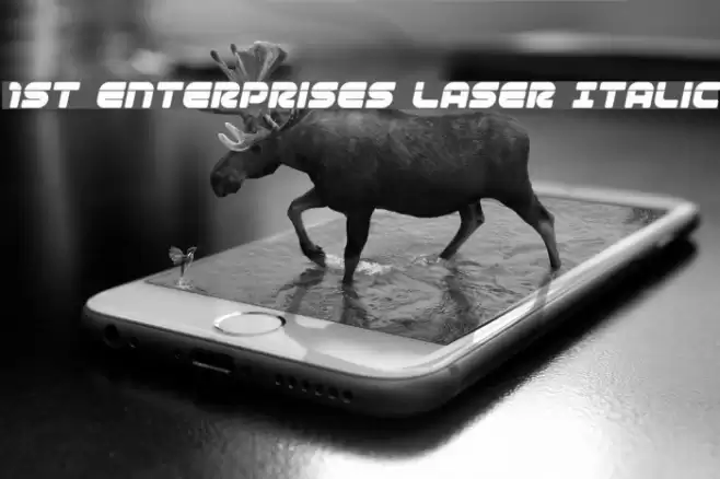 1st Enterprises Laser Italic Font examples