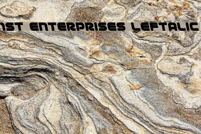 1st Enterprises Leftalic Font examples