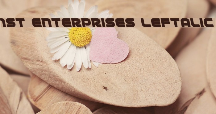 1st Enterprises Leftalic Font examples