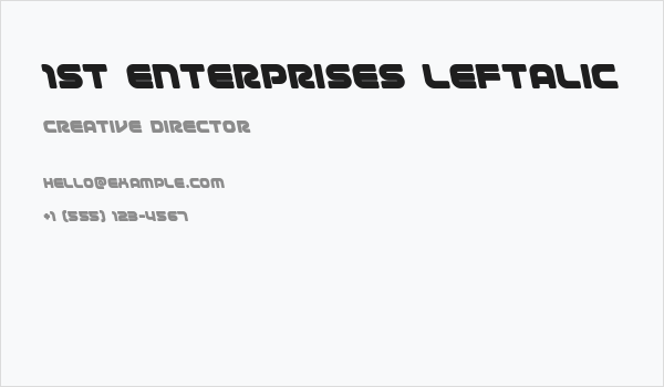 1st Enterprises Leftalic Business Card