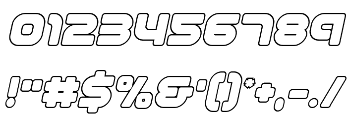 1st Enterprises Outline Italic Font OTHER CHARS