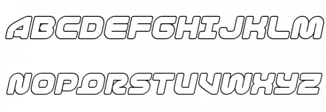 1st Enterprises Outline Italic フォント 大文字