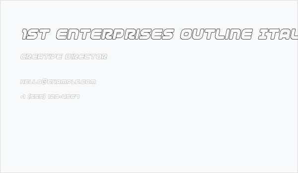 1st Enterprises Outline Italic Business Card