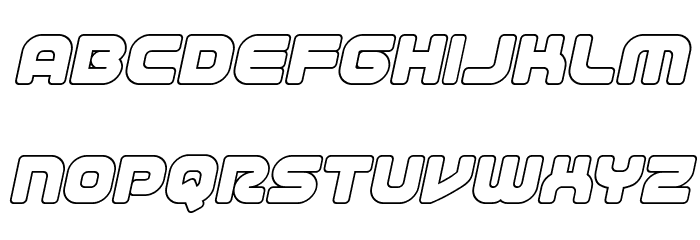 1st Enterprises Outline Italic Font LOWERCASE