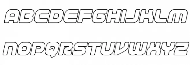 1st Enterprises Outline Italic Schriftart Kleinbuchstaben