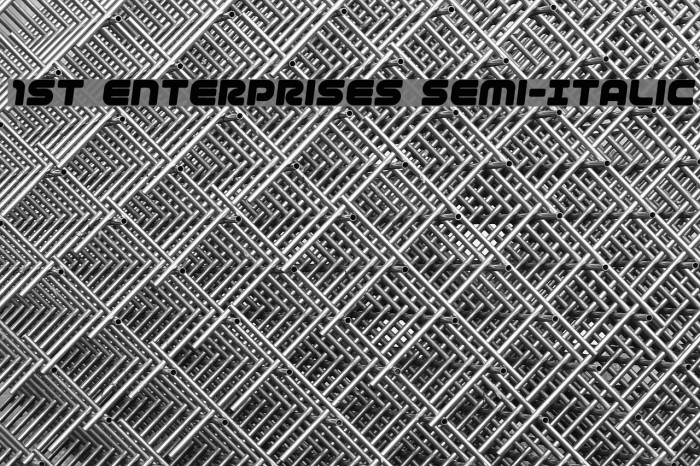 1st Enterprises Semi-Italic Font examples