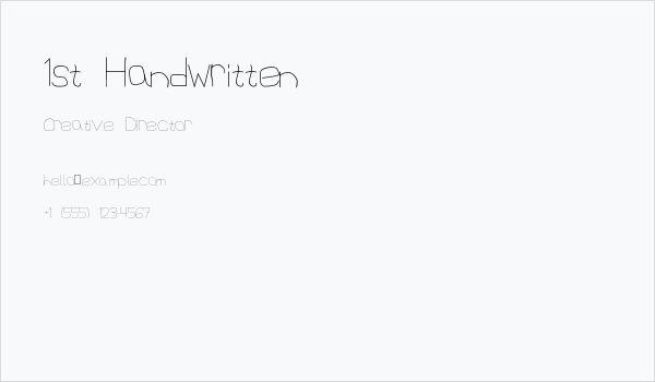 1st Handwritten Business Card