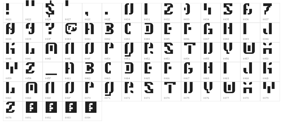 5Space Station Regular Character Map