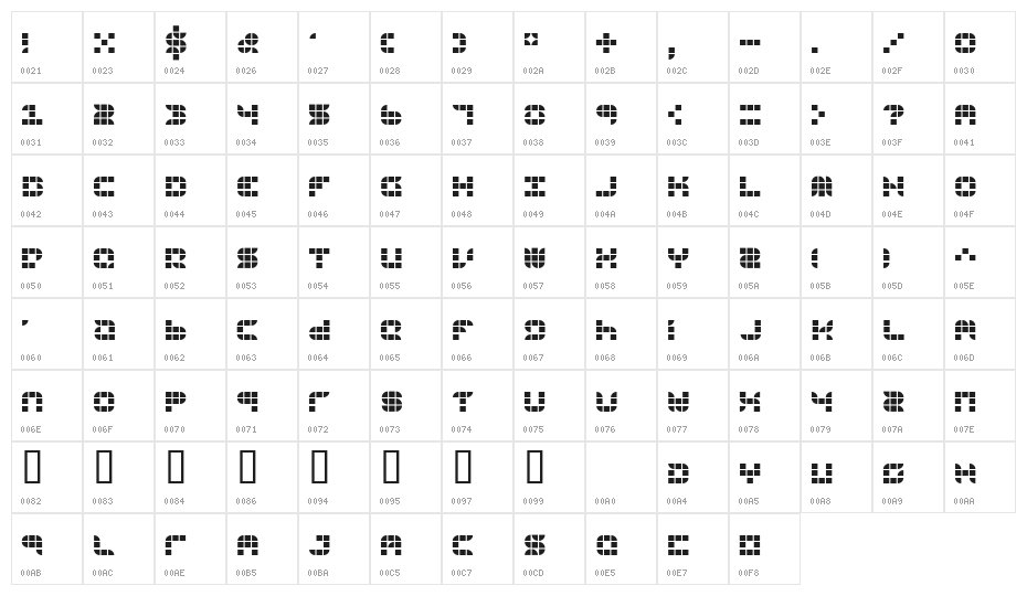 9sqgrd Character Map
