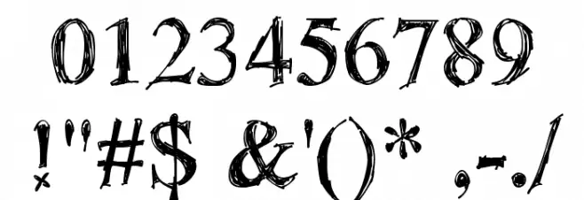 !Sketchy Times Bold フォント その他の文字