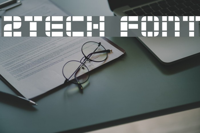 2Tech Font examples