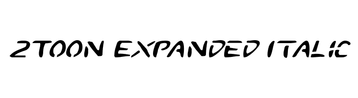 2Toon Expanded Italic Font