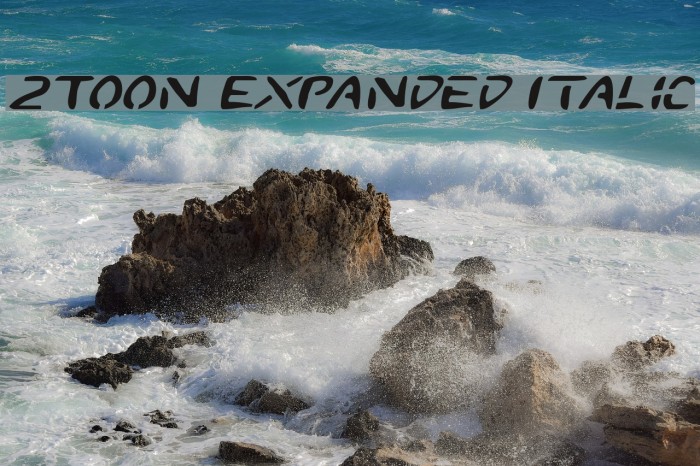 2Toon Expanded Italic Font examples