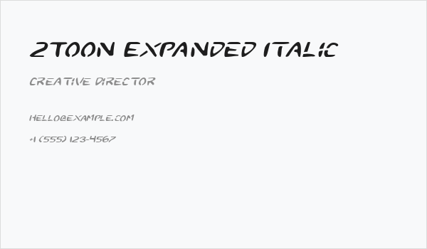2Toon Expanded Italic Business Card