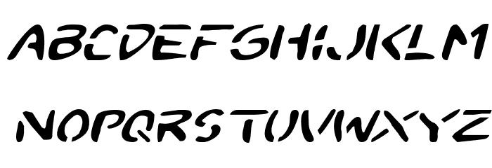 2Toon Expanded Italic Font LOWERCASE