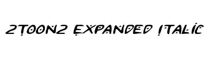 2Toon2 Expanded Italic Font