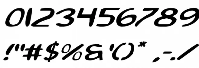 2Toon2 Expanded Italic フォント その他の文字