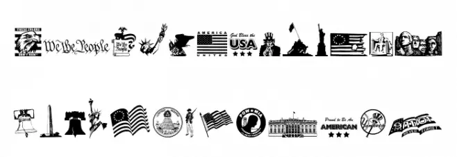 4th of July Reflections خط أحرف كبيرة