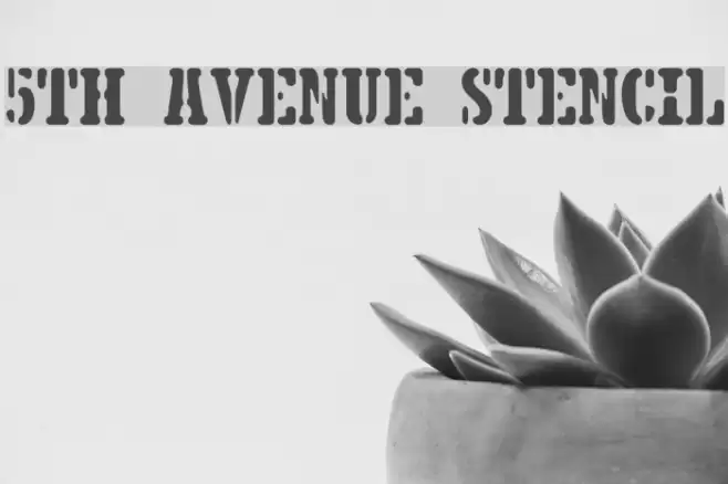5TH AVENUE STENCIL Font examples
