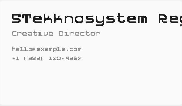 5Tekknosystem Regular Business Card